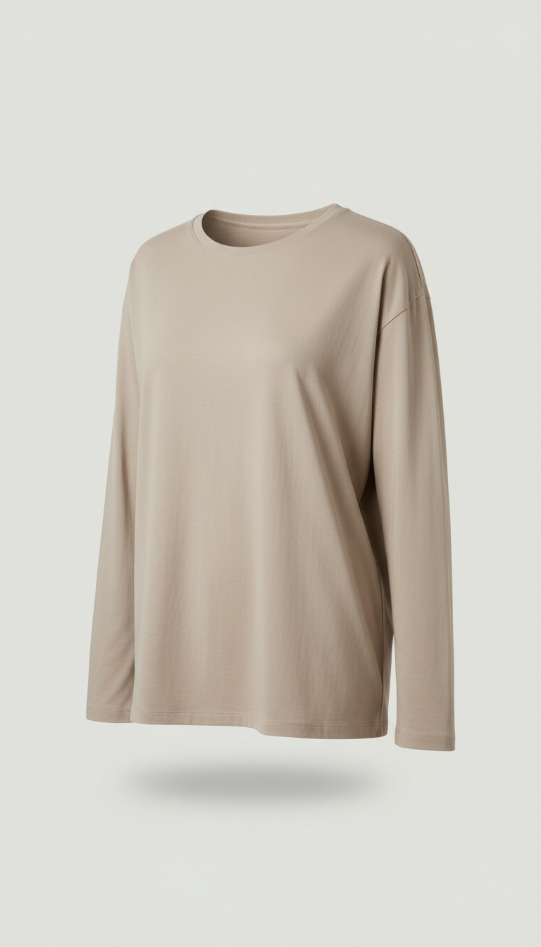 Long-Sleeve Layering Tee Modal Blend