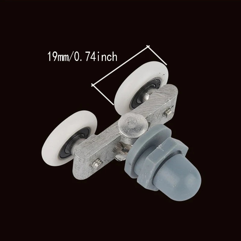 Bathroom glass door rail wheel