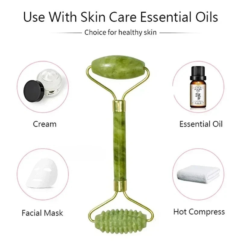 Natural jade roller massager
