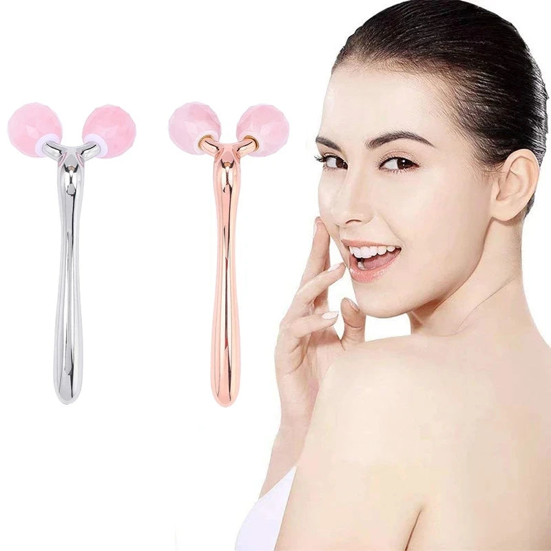 Rose Quartz Jade Roller Facial Massager