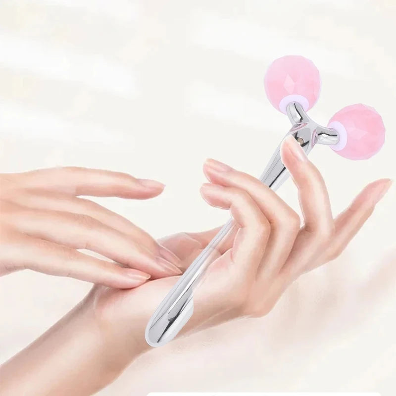 Rose Quartz Jade Roller Facial Massager