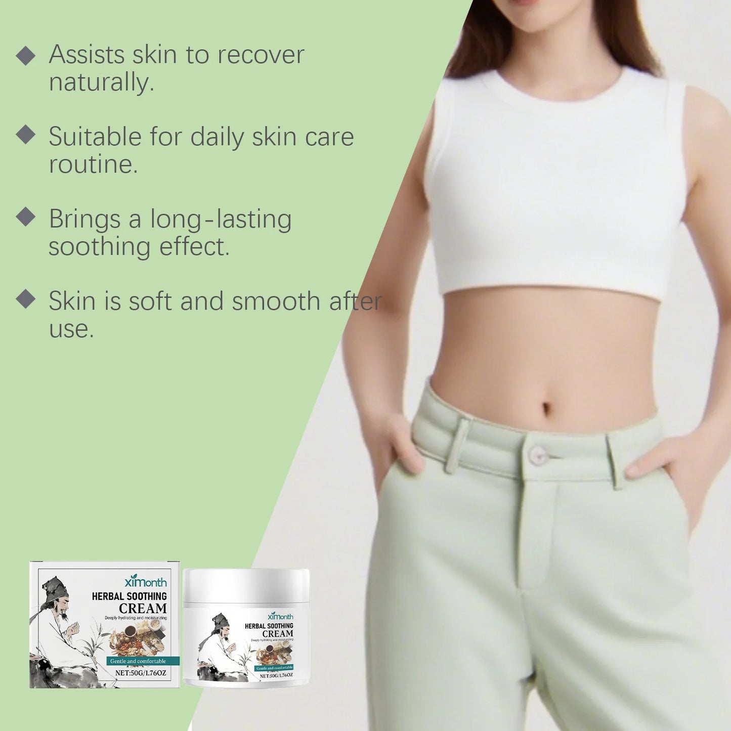Skin care cream with herbal ingredients