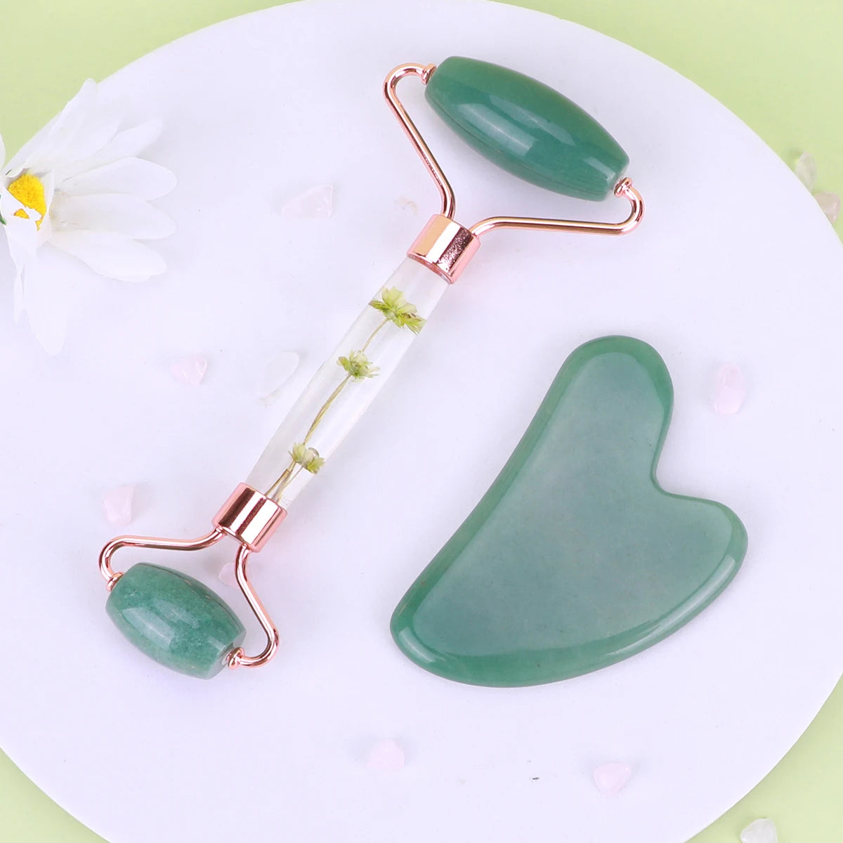 Jade Roller Set Natural Jade Massager